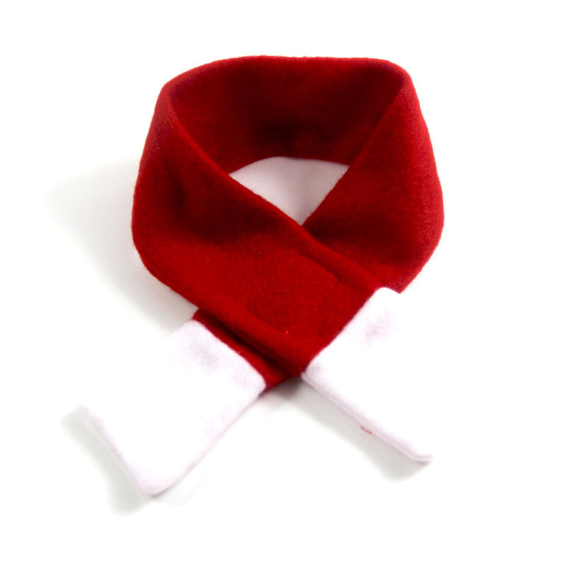 KFX-9309501 Festive Red Fleece Dog Christmas Hat and Scarf Set for Pets