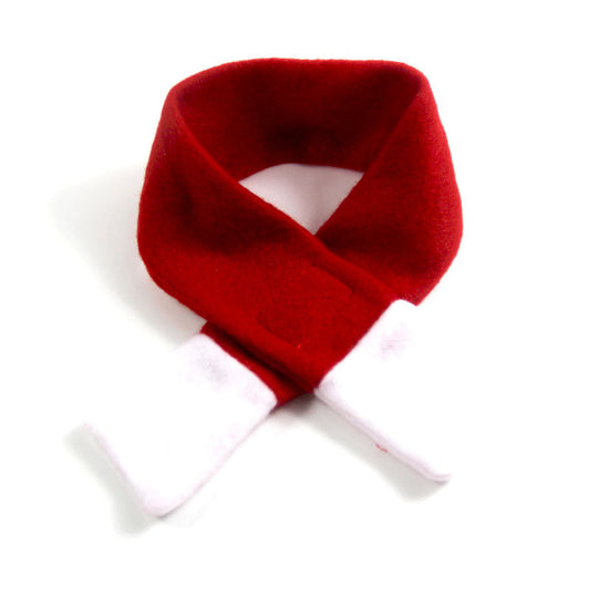 KFX-9309501 Festive Red Fleece Dog Christmas Hat and Scarf Set for Pets