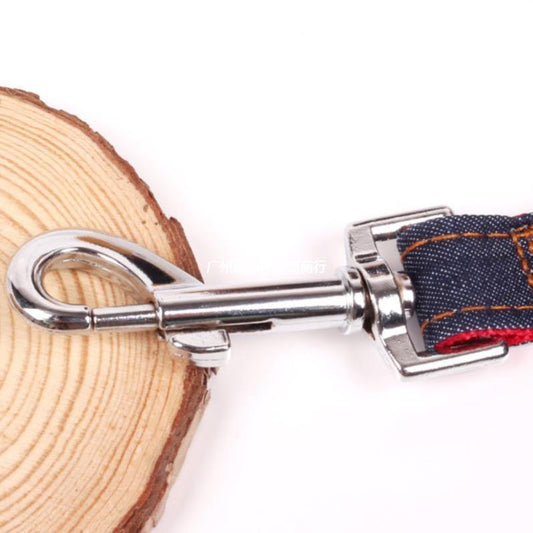 KFX-9310909 Denim Stitched Pet Leash for Cats and Small Dogs - Multiple Sizes Available