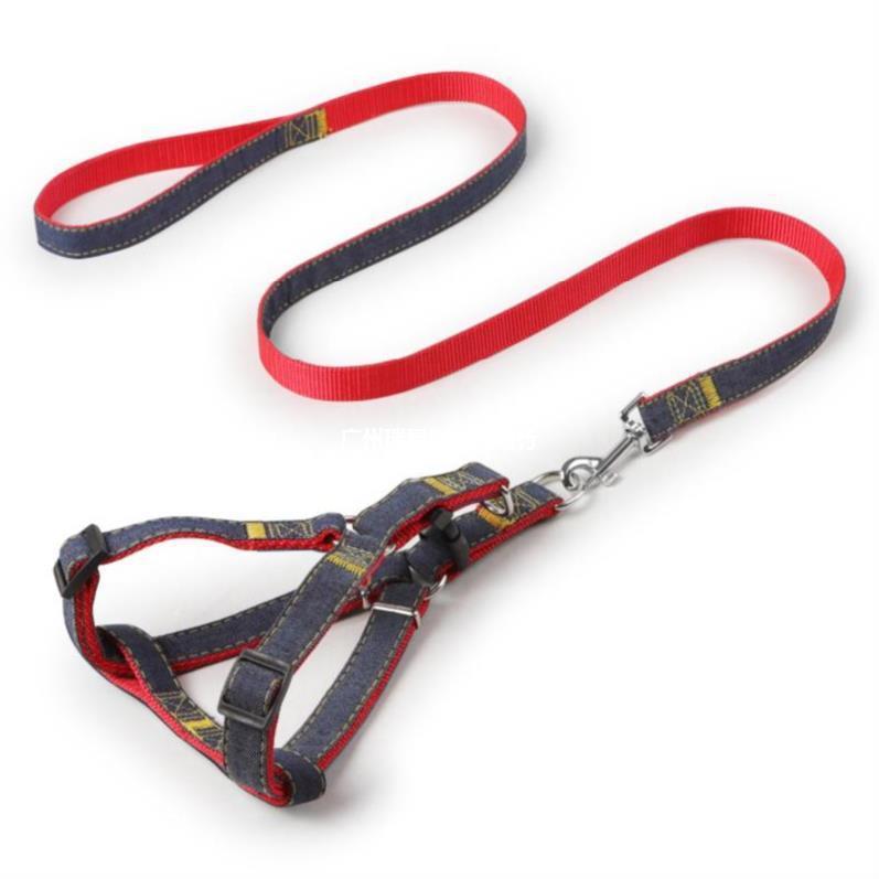 KFX-9310909 Denim Stitched Pet Leash for Cats and Small Dogs - Multiple Sizes Available