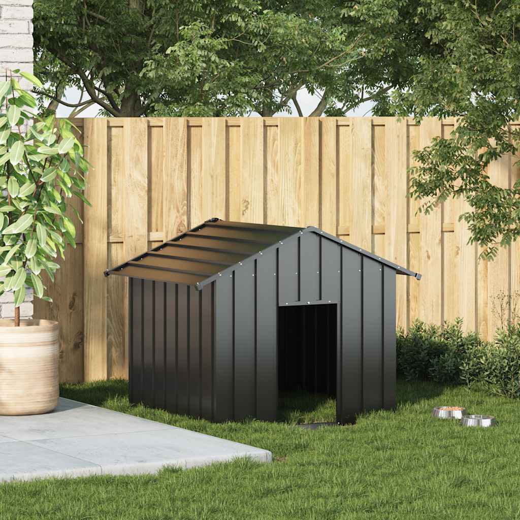 KFX-9311165 Galvanized Steel Doghouse with Roof - Anthracite, Various Sizes Available