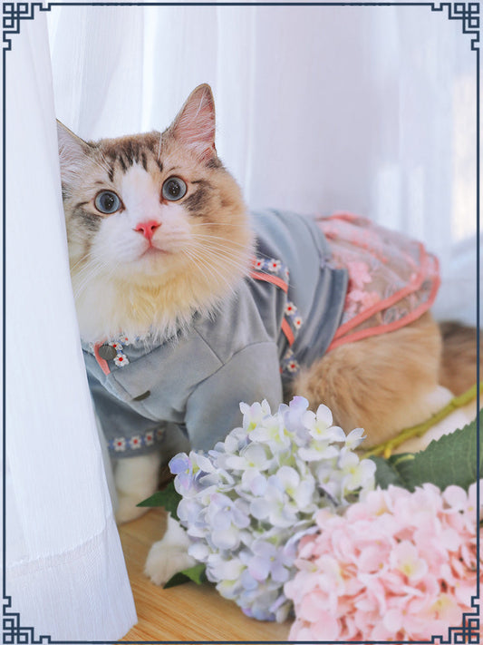 KFX-9311293 Chic High Waist Bow Skirt for Cats - Republic of China Style Dress