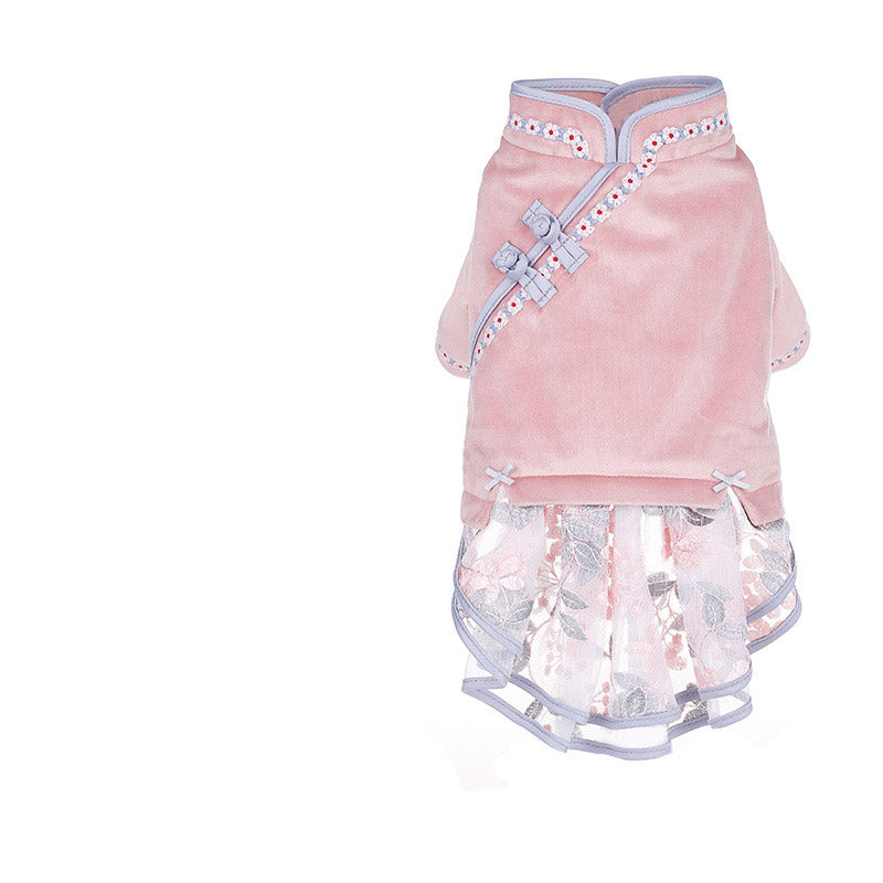 KFX-9311293 Chic High Waist Bow Skirt for Cats - Republic of China Style Dress