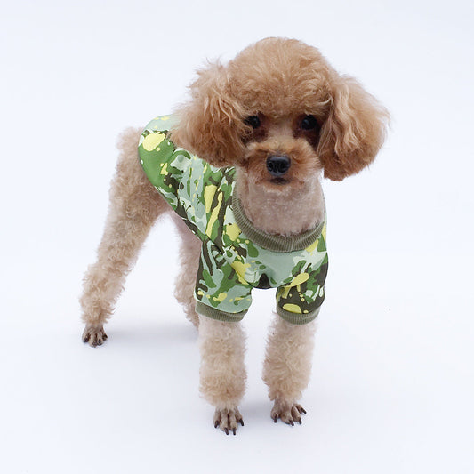 KFX-9312189 Camouflage Fleece Sweater for Dogs in Army Green, Black, and Tide Green, Various Sizes Available