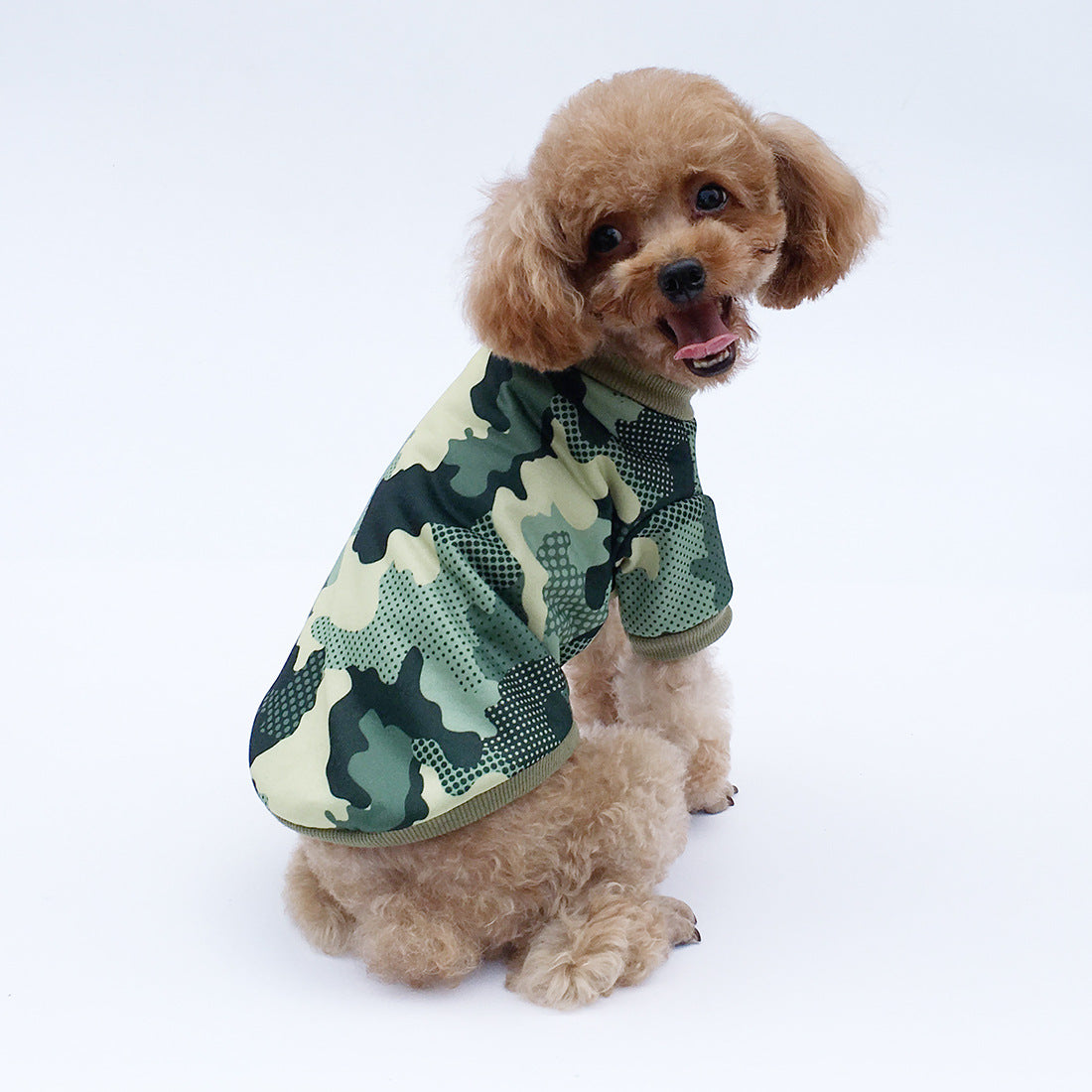 KFX-9312189 Camouflage Fleece Sweater for Dogs in Army Green, Black, and Tide Green, Various Sizes Available