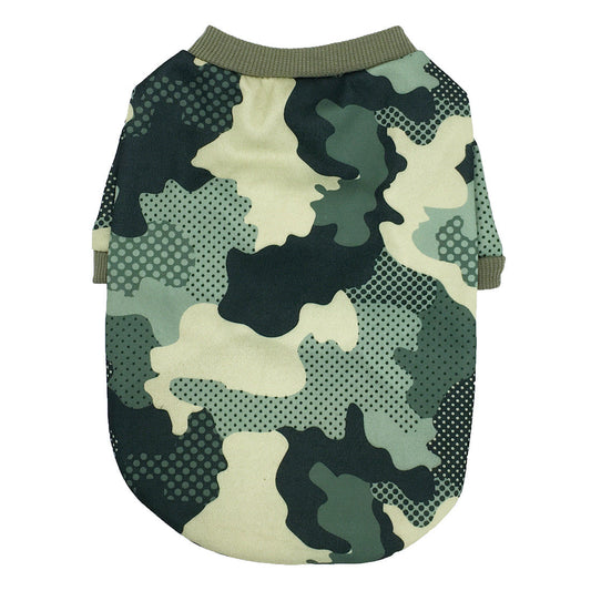 KFX-9312189 Camouflage Fleece Sweater for Dogs in Army Green, Black, and Tide Green, Various Sizes Available