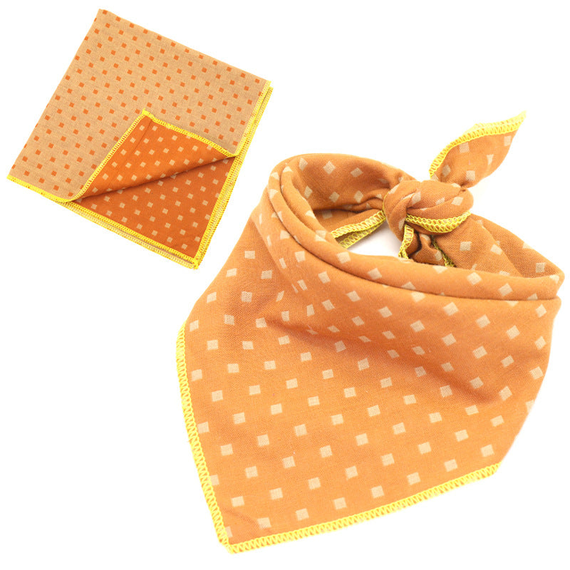 KFX-9314493 Plaid Double-Sided Cotton Pet Scarf - Fashionable and Versatile Design for Your Pet