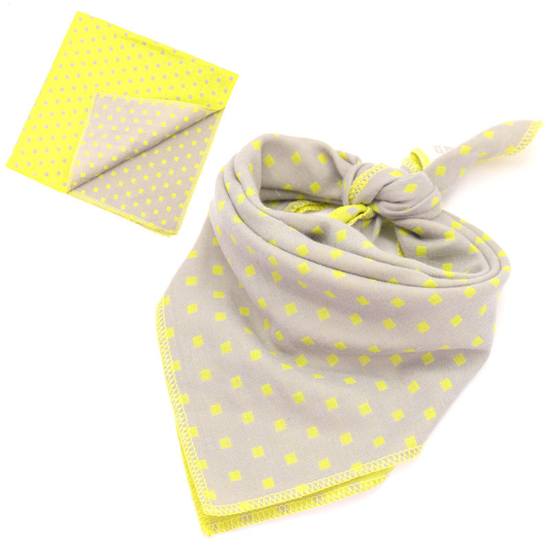 KFX-9314493 Plaid Double-Sided Cotton Pet Scarf - Fashionable and Versatile Design for Your Pet