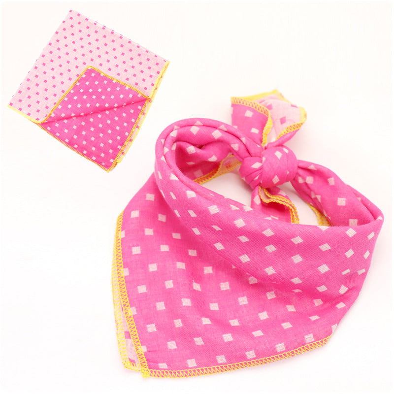 KFX-9314493 Plaid Double-Sided Cotton Pet Scarf - Fashionable and Versatile Design for Your Pet