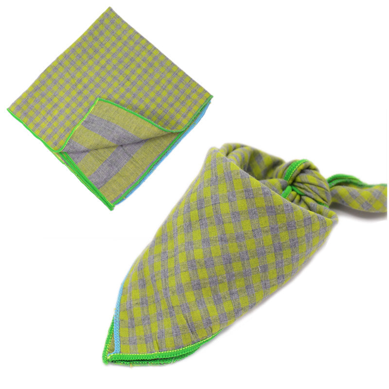 KFX-9314493 Plaid Double-Sided Cotton Pet Scarf - Fashionable and Versatile Design for Your Pet