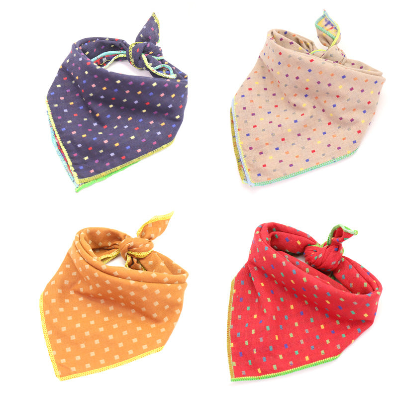 KFX-9314493 Plaid Double-Sided Cotton Pet Scarf - Fashionable and Versatile Design for Your Pet