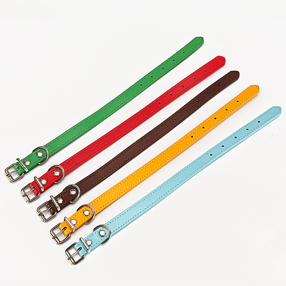 KFX-9314877 PU Dog Collar - Size S 1.0*30, Size M 1.5*30, Durable and Comfortable Design