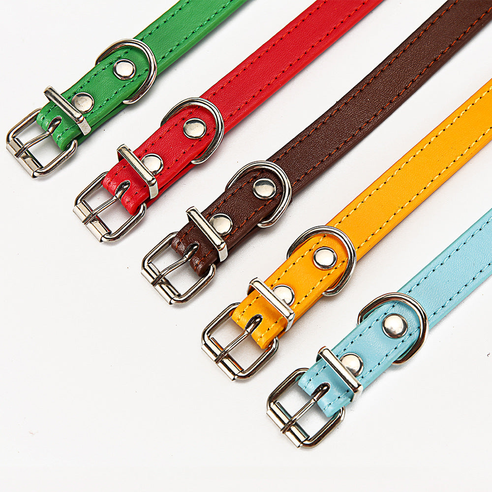 KFX-9314877 PU Dog Collar - Size S 1.0*30, Size M 1.5*30, Durable and Comfortable Design