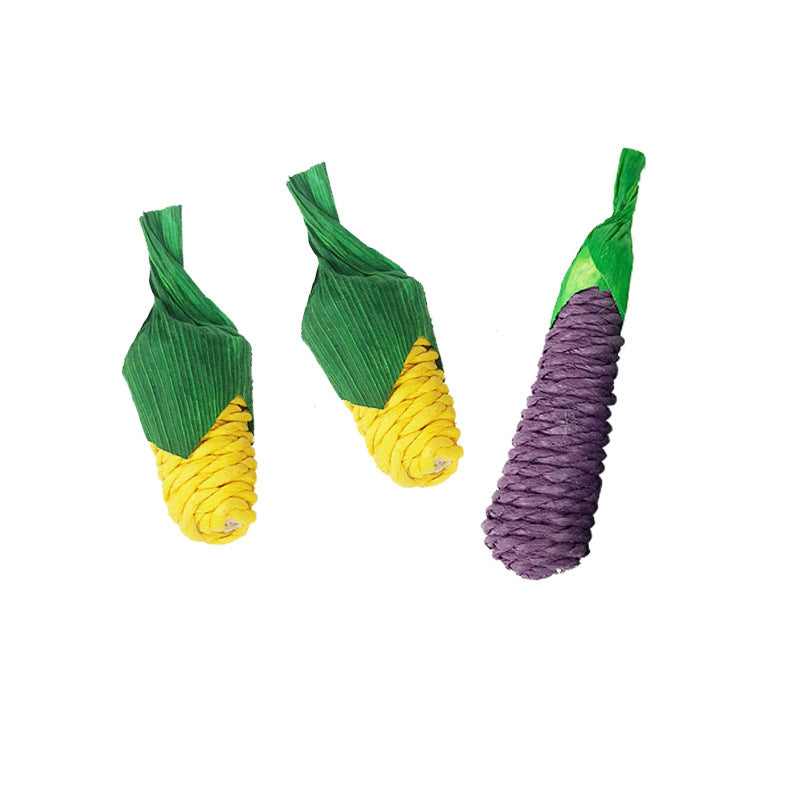 KFX-9315517 Loofah Carrot Hamster Toy for Healthy Chewing and Playtime