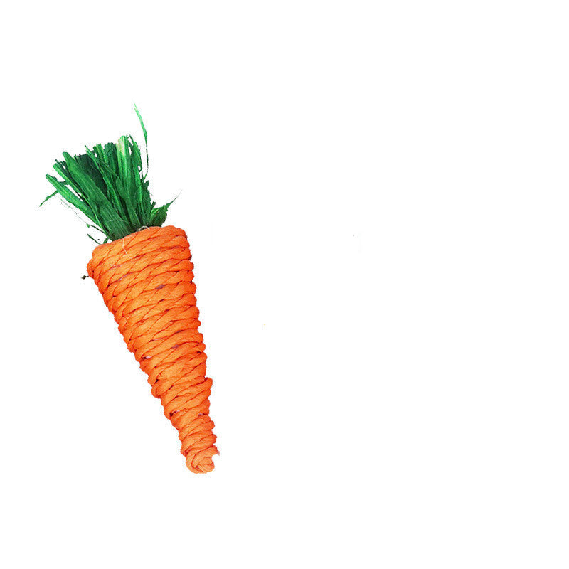 KFX-9315517 Loofah Carrot Hamster Toy for Healthy Chewing and Playtime