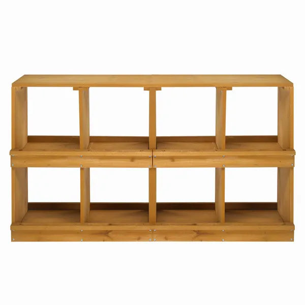 KFX-9318845 Wooden Nesting Box for Chickens and Ducks with 8 Compartments, Ideal for Egg Laying