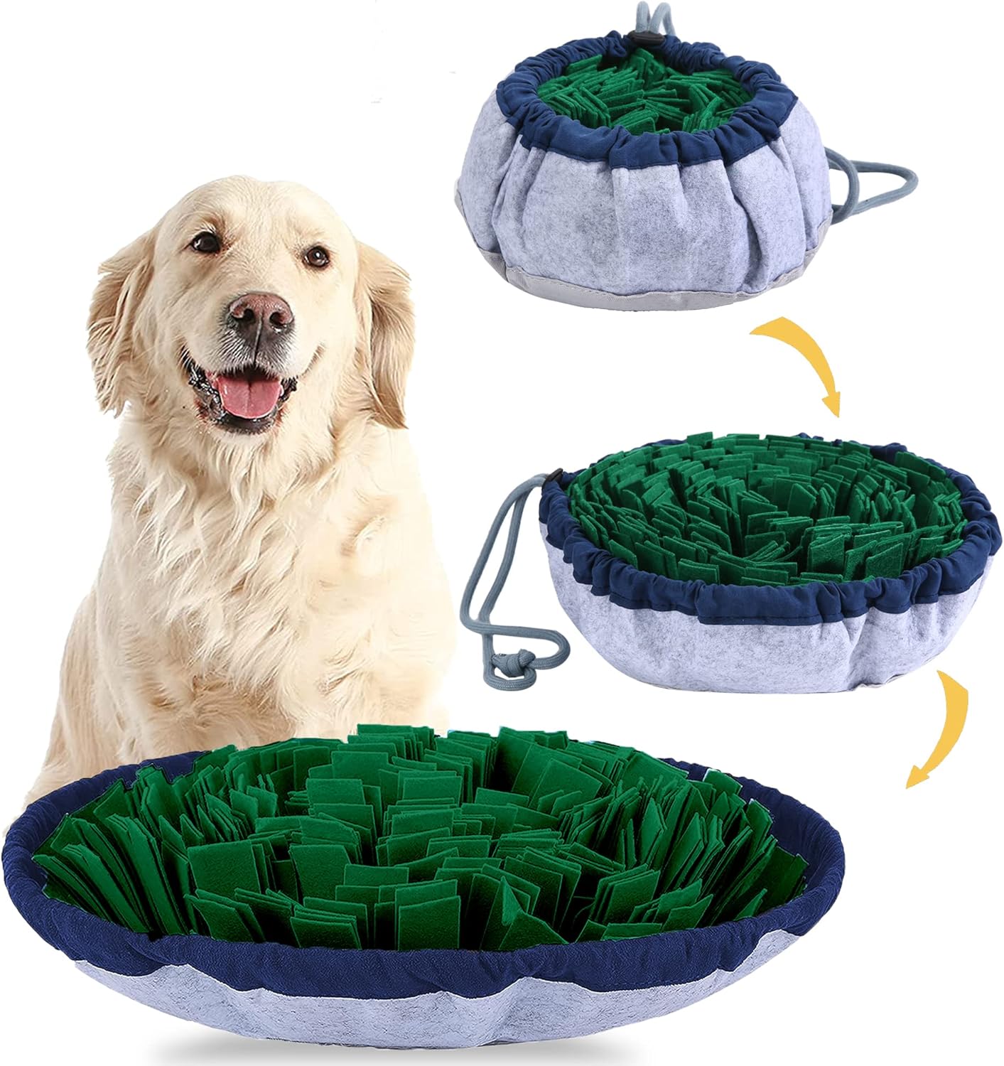 KFX-9320125 Adjustable Snuffle Mat for Dogs - Enrichment Puzzle Toy for Large Breeds and Slow Eating Mental Stimulation