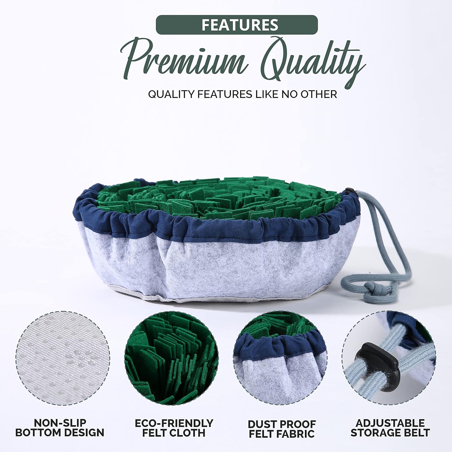 KFX-9320125 Adjustable Snuffle Mat for Dogs - Enrichment Puzzle Toy for Large Breeds and Slow Eating Mental Stimulation