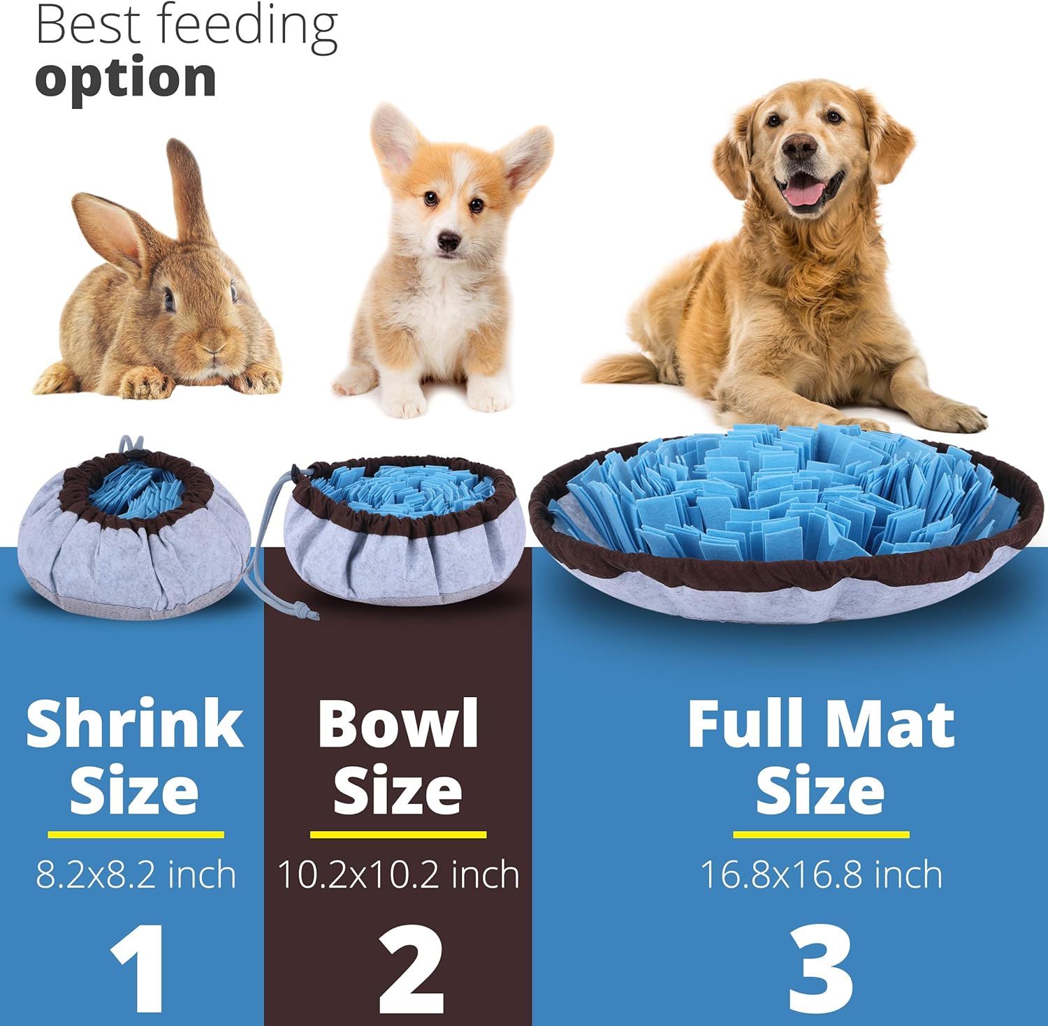 KFX-9320125 Adjustable Snuffle Mat for Dogs - Enrichment Puzzle Toy for Large Breeds and Slow Eating Mental Stimulation
