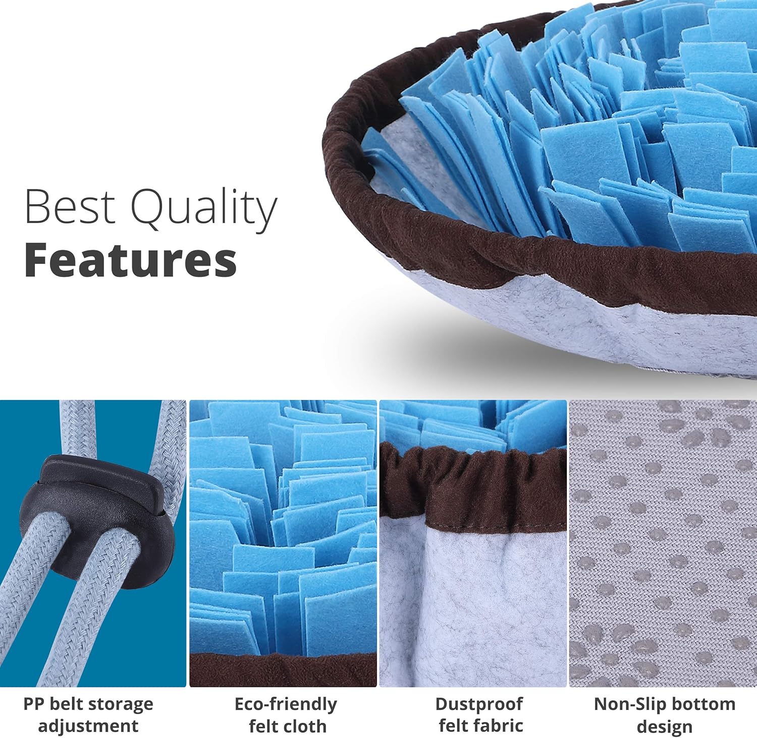 KFX-9320125 Adjustable Snuffle Mat for Dogs - Enrichment Puzzle Toy for Large Breeds and Slow Eating Mental Stimulation