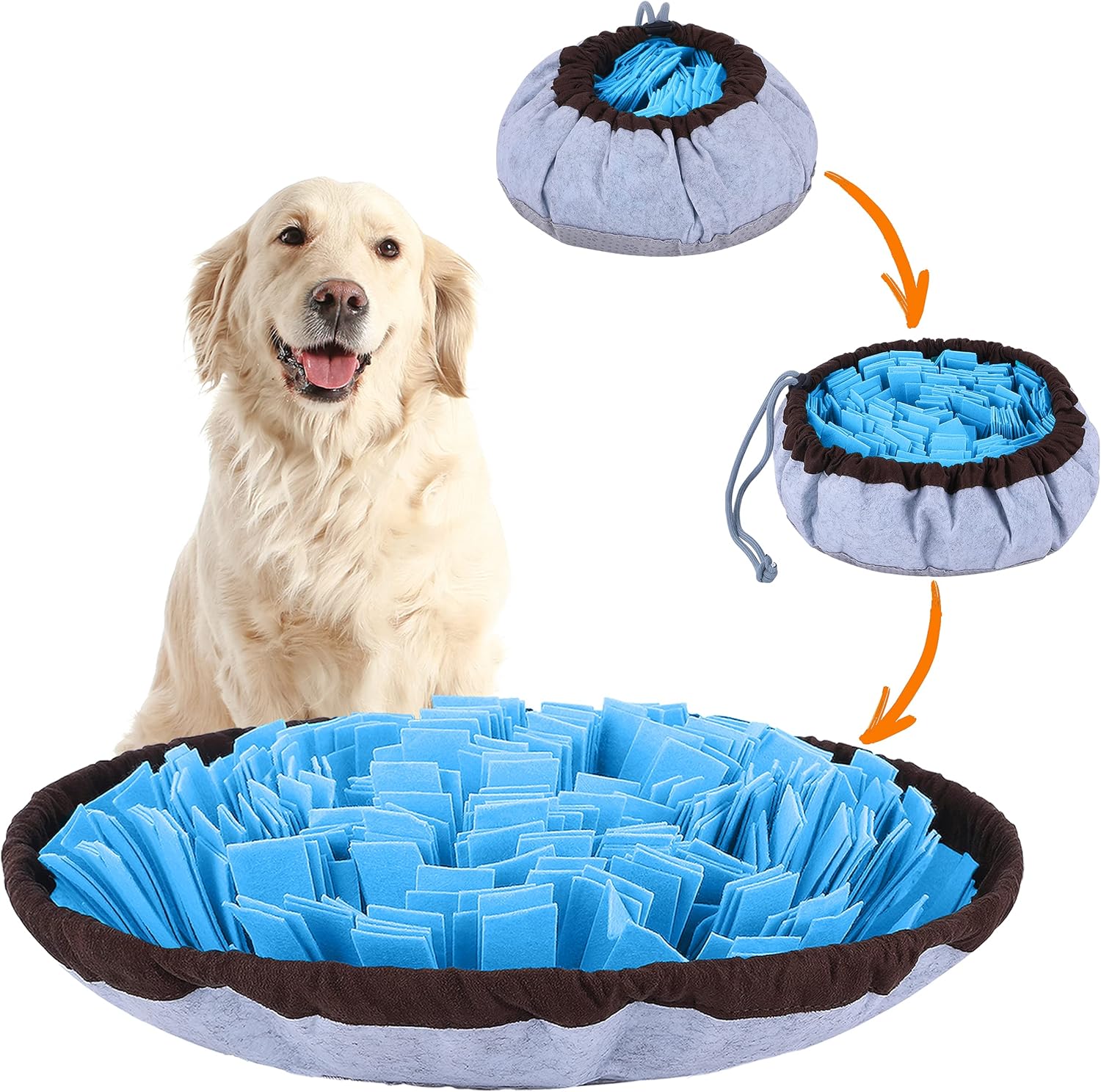 KFX-9320125 Adjustable Snuffle Mat for Dogs - Enrichment Puzzle Toy for Large Breeds and Slow Eating Mental Stimulation