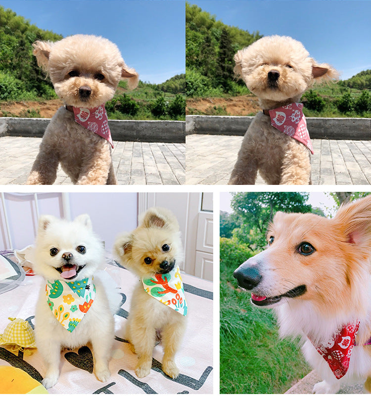 KFX-9320253 Cute Triangle Pet Scarf & Cat Collar for Small Dogs and Kittens - Adjustable Sizes Available