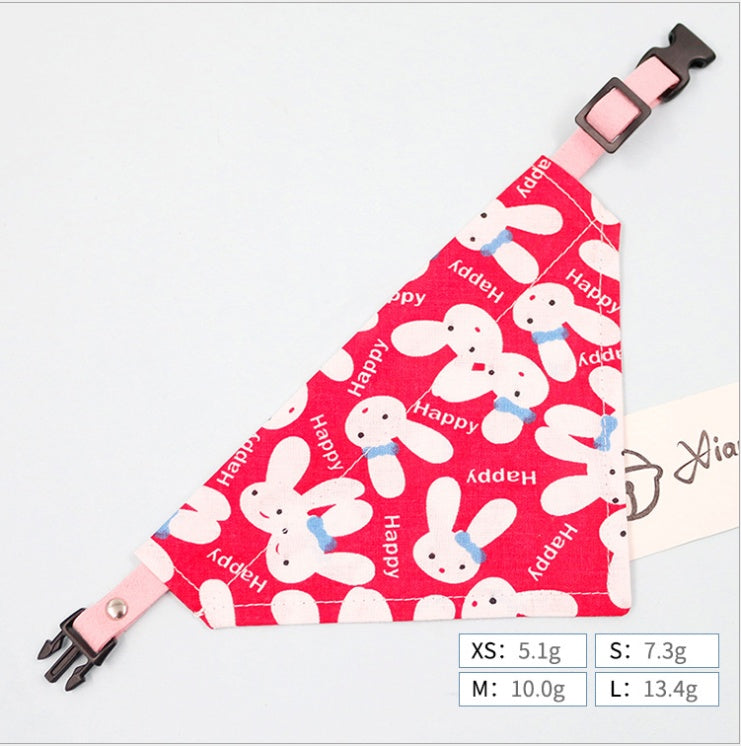 KFX-9320253 Cute Triangle Pet Scarf & Cat Collar for Small Dogs and Kittens - Adjustable Sizes Available