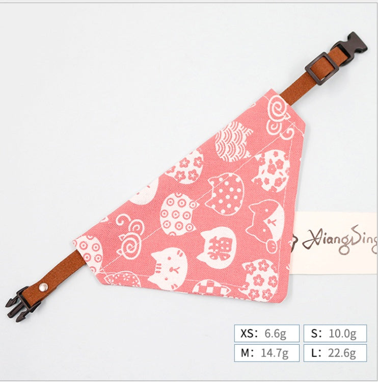 KFX-9320253 Cute Triangle Pet Scarf & Cat Collar for Small Dogs and Kittens - Adjustable Sizes Available