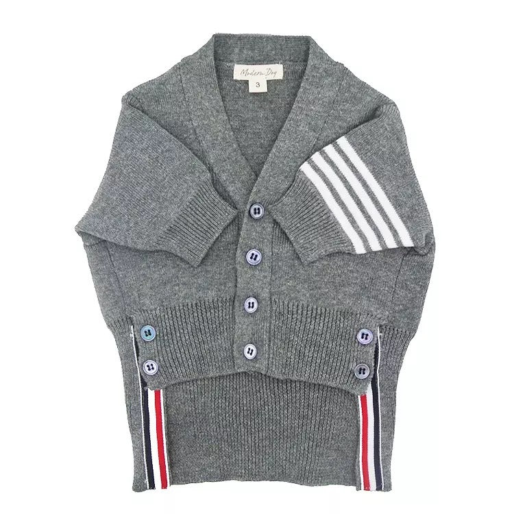 KFX-9326397 Cozy Gray Cardigan Sweater for Dogs in Various Sizes