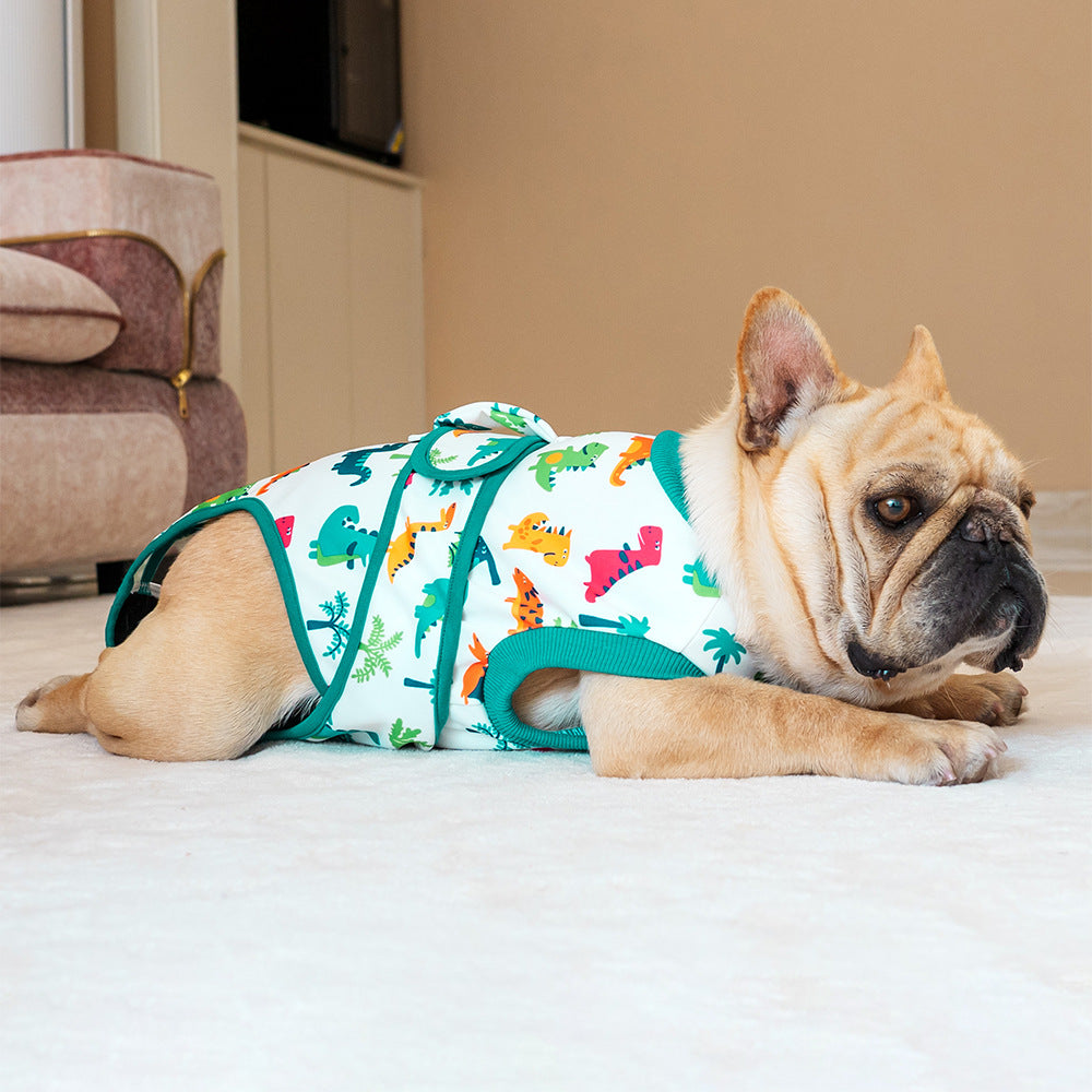 KFX-9328061 Universal Anti-Licking Pet Clothing in Red, Green, and Black - Casual Polyester Design, XS to 2XL