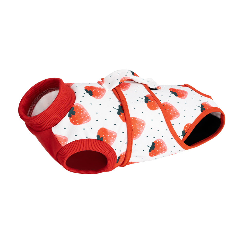KFX-9328061 Universal Anti-Licking Pet Clothing in Red, Green, and Black - Casual Polyester Design, XS to 2XL