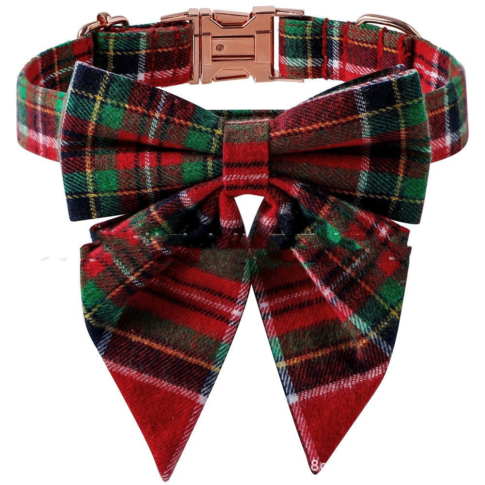 KFX-9330365 Plaid Dog Collar with Adjustable Metal Buckle – Sizes S, M, L