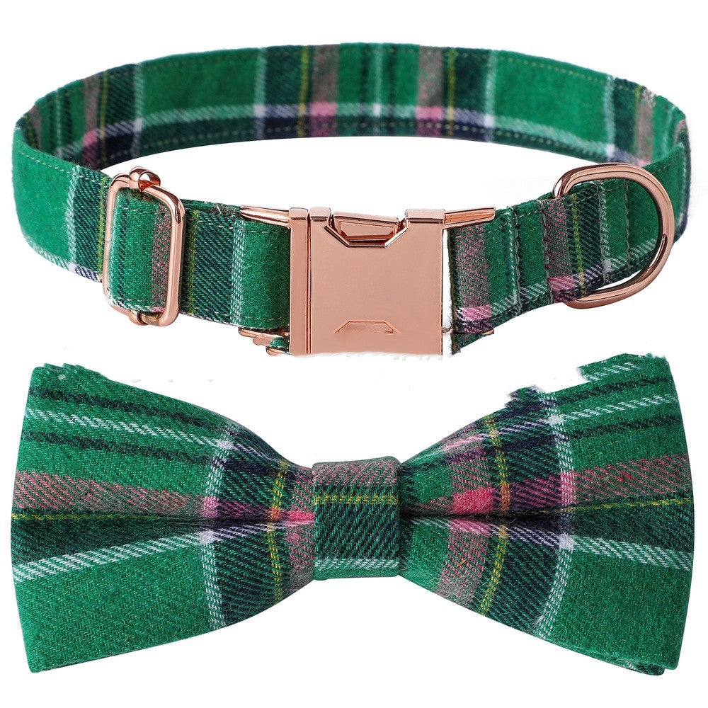KFX-9330365 Plaid Dog Collar with Adjustable Metal Buckle – Sizes S, M, L