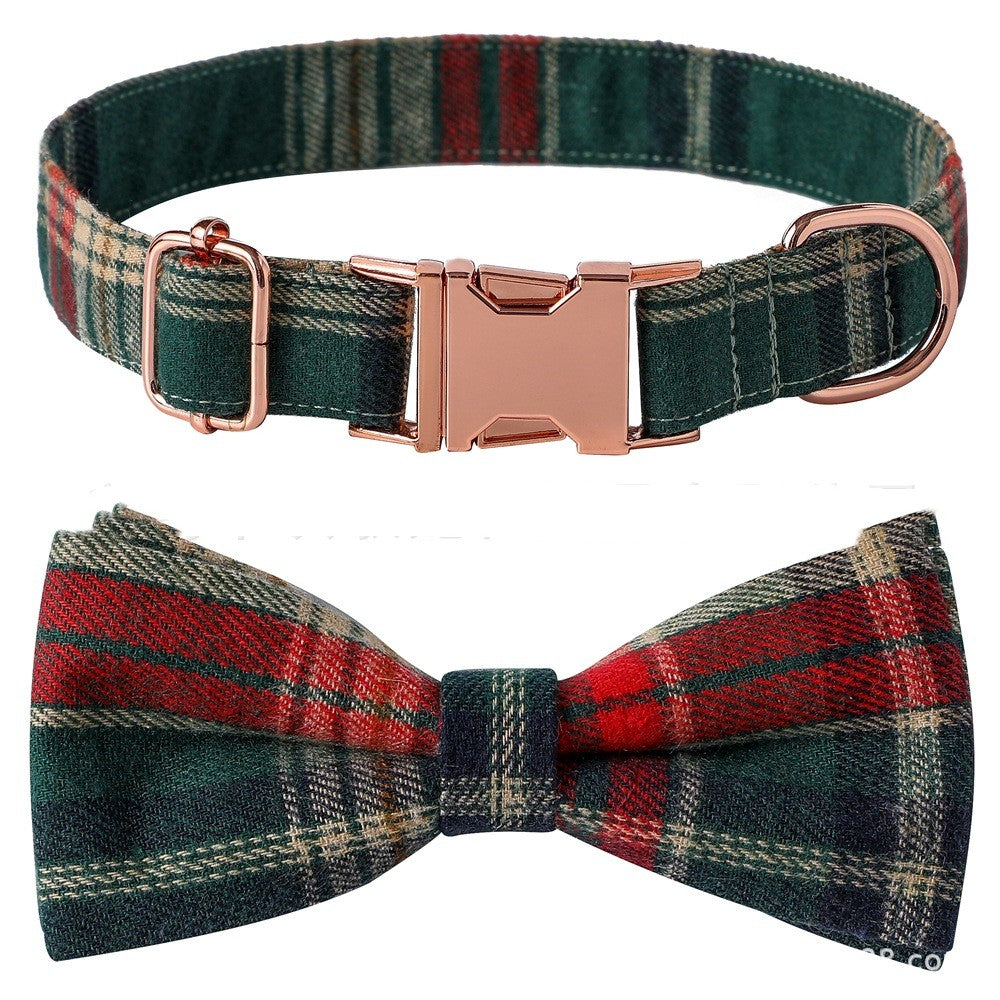 KFX-9330365 Plaid Dog Collar with Adjustable Metal Buckle – Sizes S, M, L