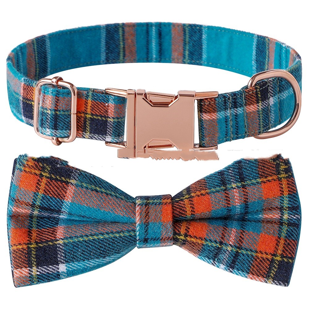 KFX-9330365 Plaid Dog Collar with Adjustable Metal Buckle – Sizes S, M, L