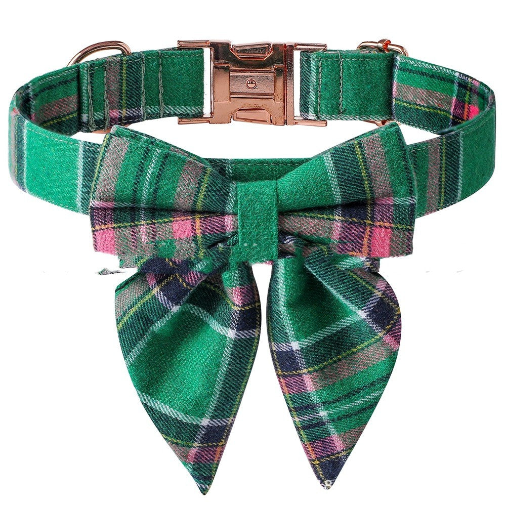 KFX-9330365 Plaid Dog Collar with Adjustable Metal Buckle – Sizes S, M, L