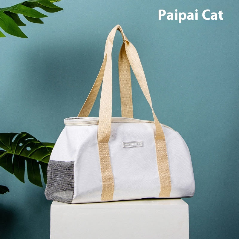 KFX-9330621 One Shoulder Lightweight Cat Bag - Breathable, Washable, Portable with Large Capacity