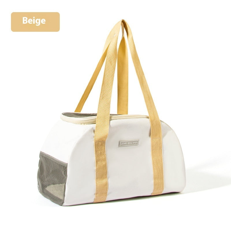 KFX-9330621 One Shoulder Lightweight Cat Bag - Breathable, Washable, Portable with Large Capacity