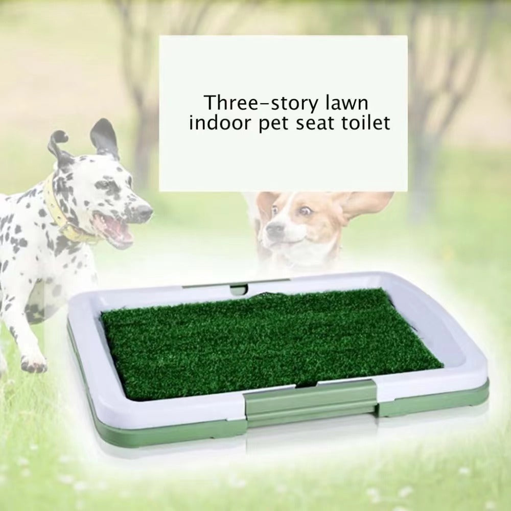 KFX-9331645 Indoor Three-Layer Dog Grass Potty Trainer for Puppies and Small Pets