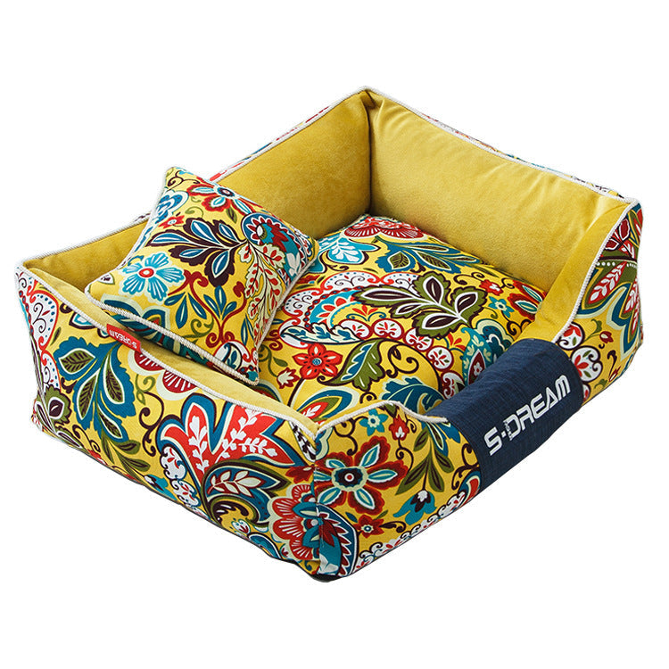 KFX-9332413 Washable Large and Small Dog Pet Mat in Classic Royal Colors with Optional Small Pillow