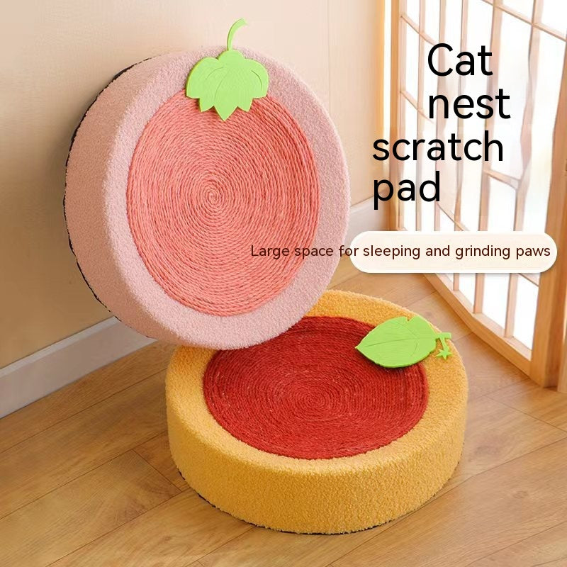 KFX-9334333 Sisal Cat Scratch Board Nest - Wear-Resistant Cloth, 43x43cm, Ideal for Cats