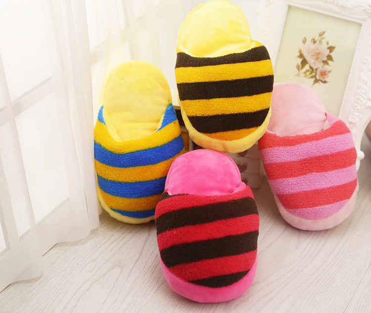 KFX-9334973 Dazzle Color Stripe Slipper with Built-in Sound Toy for Pets - 16cm x 8cm
