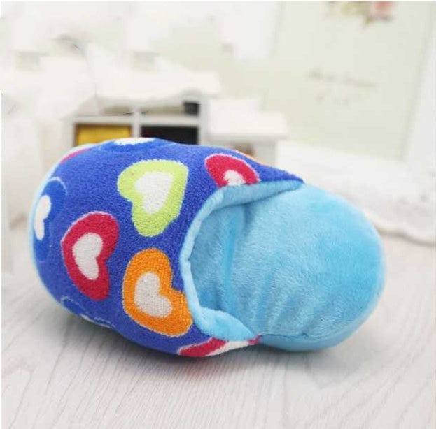 KFX-9334973 Dazzle Color Stripe Slipper with Built-in Sound Toy for Pets - 16cm x 8cm