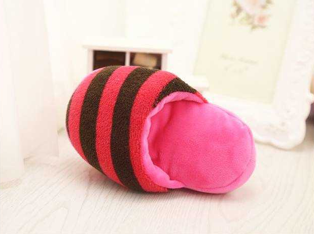 KFX-9334973 Dazzle Color Stripe Slipper with Built-in Sound Toy for Pets - 16cm x 8cm