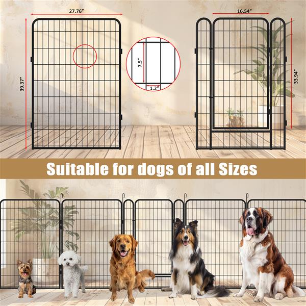 KFX-9335741 Durable Heavy-Duty Metal Pet Fence with Rust-Resistant Coating - Easy Installation and Versatile Shapes