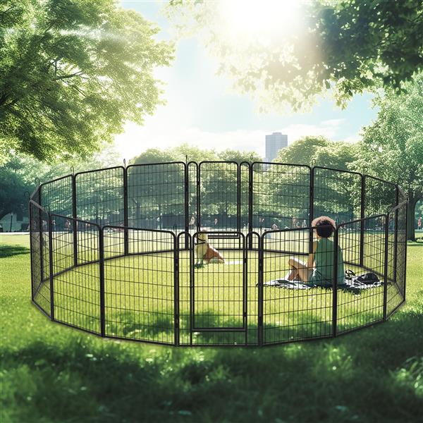 KFX-9335741 Durable Heavy-Duty Metal Pet Fence with Rust-Resistant Coating - Easy Installation and Versatile Shapes