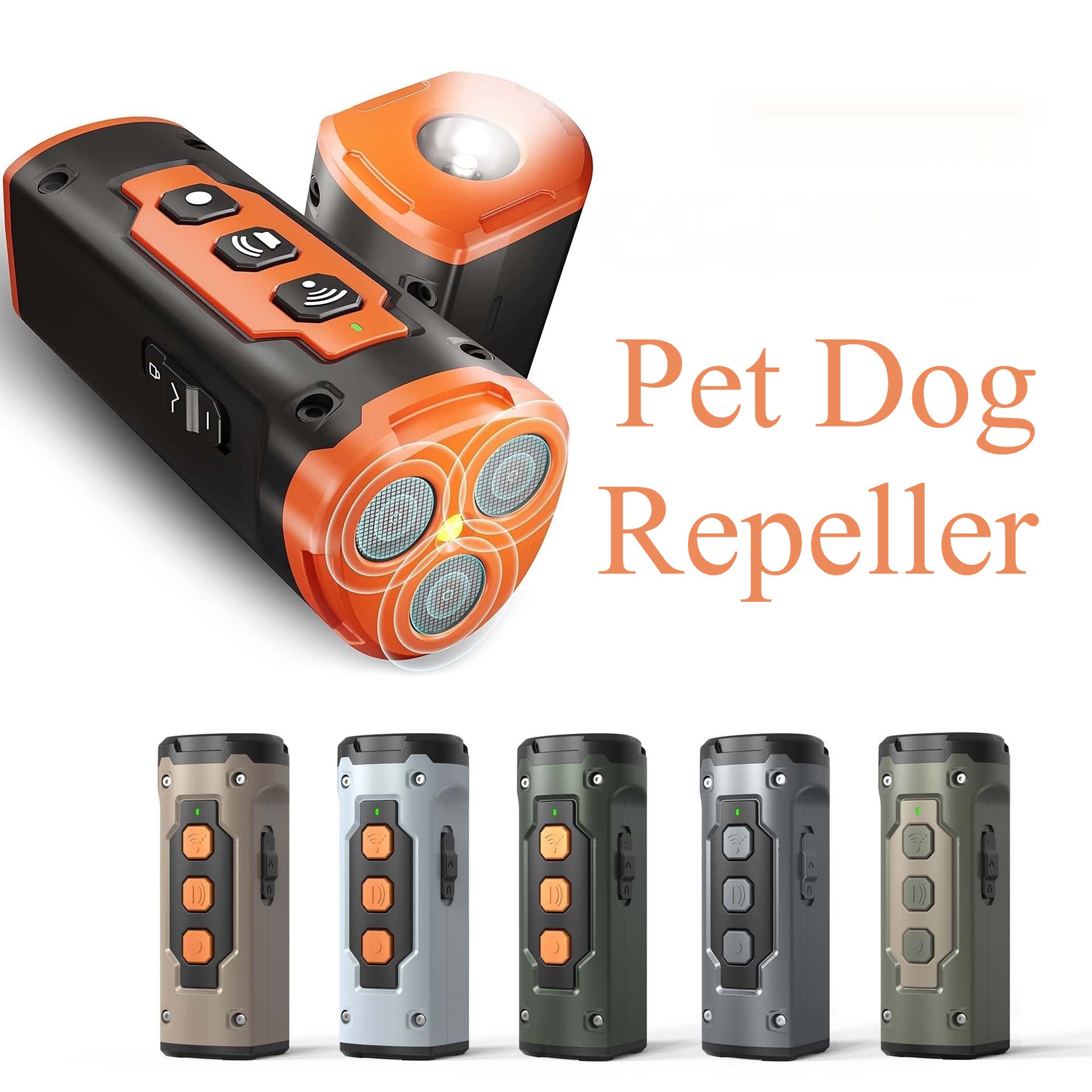 KFX-9337405 Ultrasonic Dog Bark Control Device with LED Flashlight - Effective Bark Deterrent for Dogs