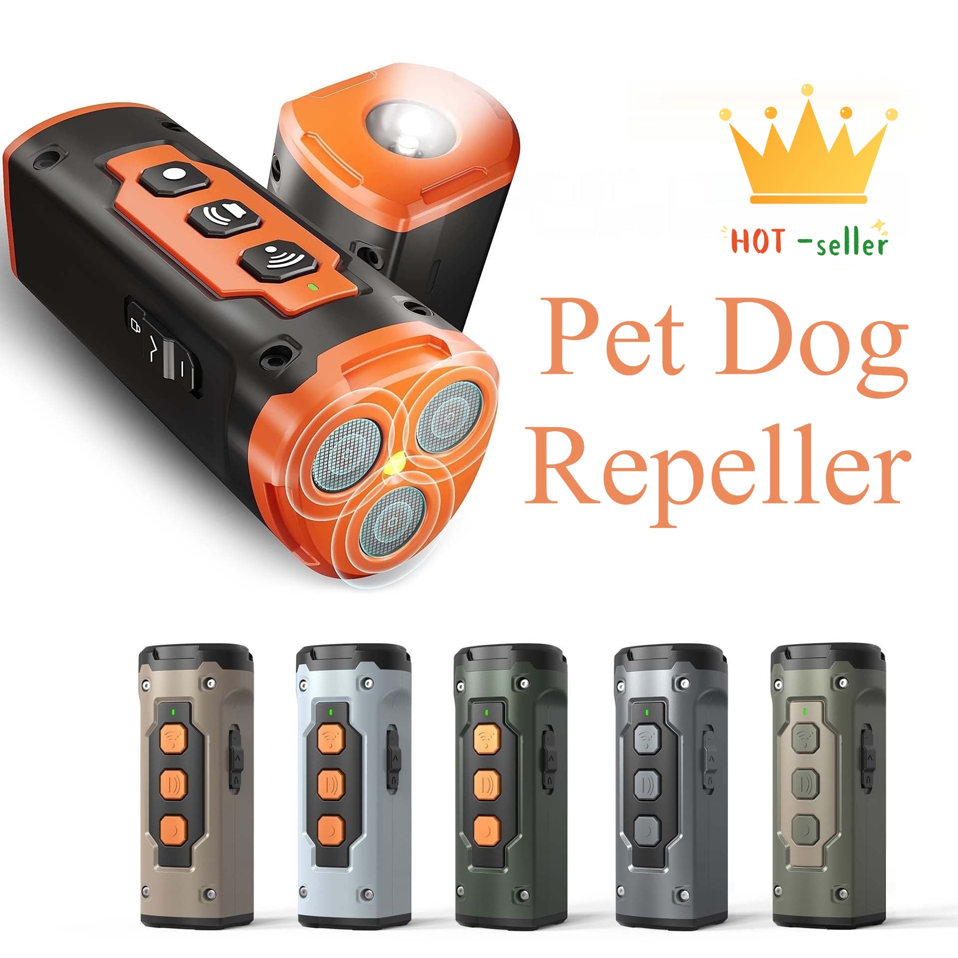 KFX-9337405 Ultrasonic Dog Bark Control Device with LED Flashlight - Effective Bark Deterrent for Dogs