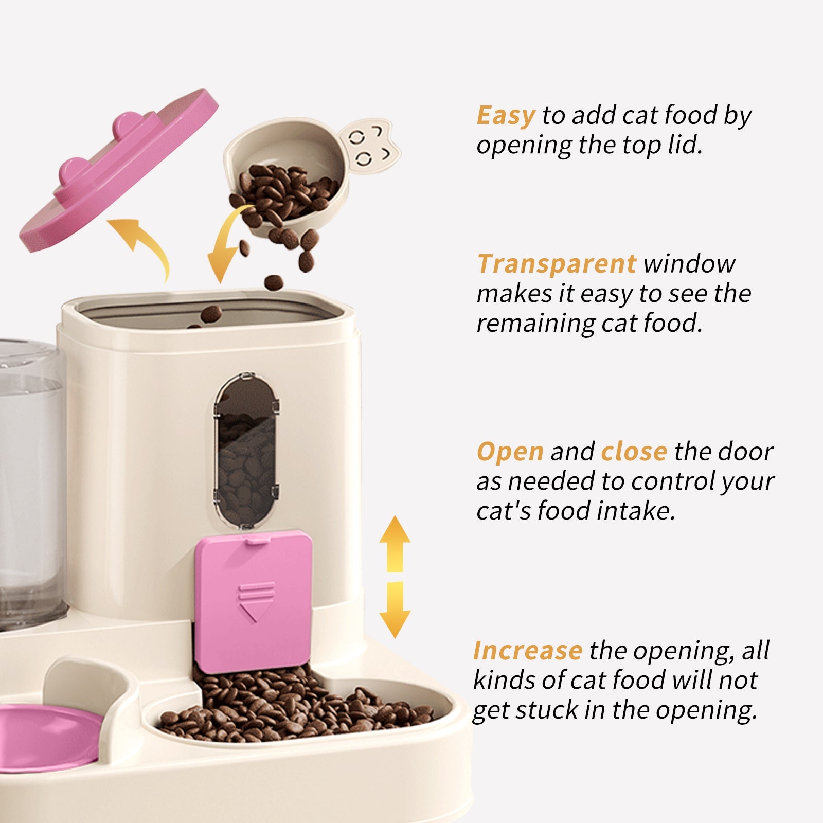 KFX-9339965 Automatic 2-in-1 Cat Food and Water Dispenser with Integrated Feeding System