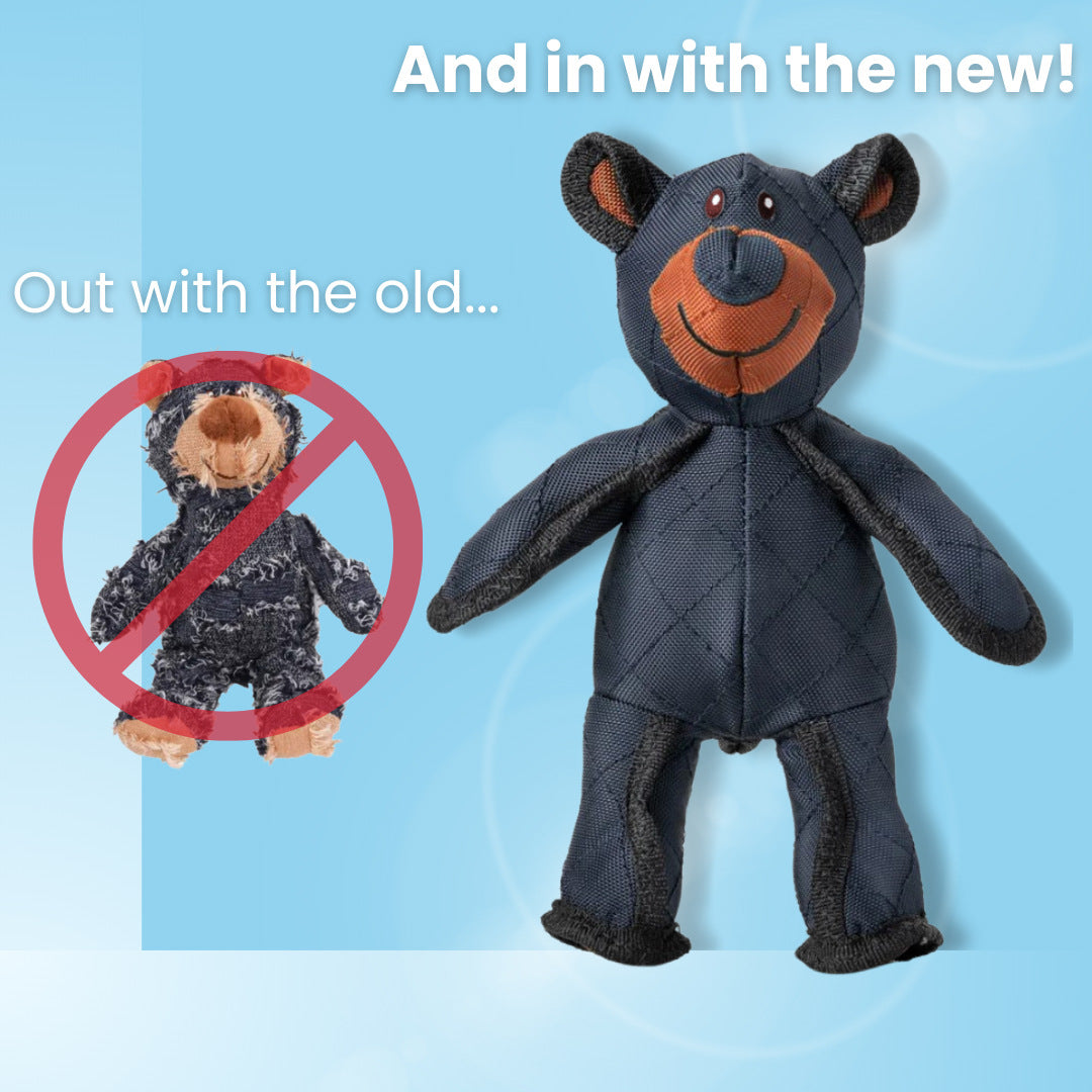 KFX-9341501 Durable Bite-Resistant Plush Bear Toy for Dogs - Dark Blue Oxford Cloth